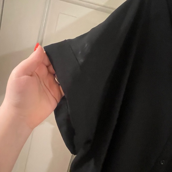 Black Women's Button-Up Top - Picture 2 of 7